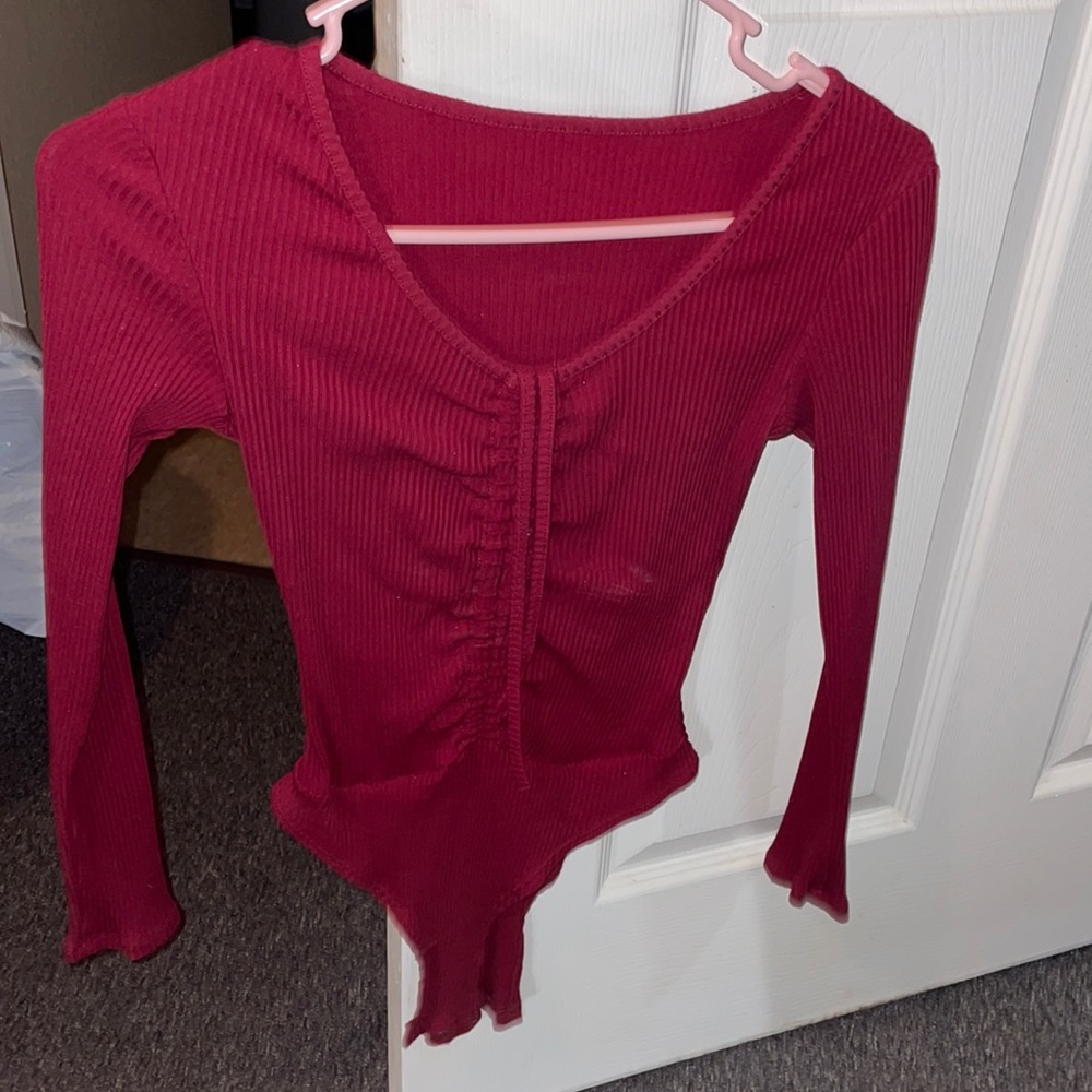 Red long sleeve bodysuit size small
